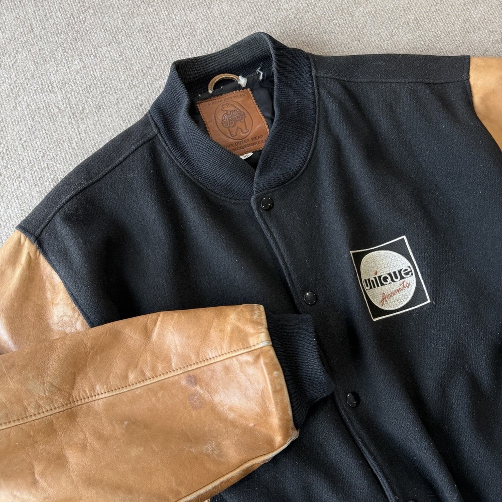 Golden Bear Made in USA Wool Leather Varsity Bomber Jacket‎ Men's Size XL